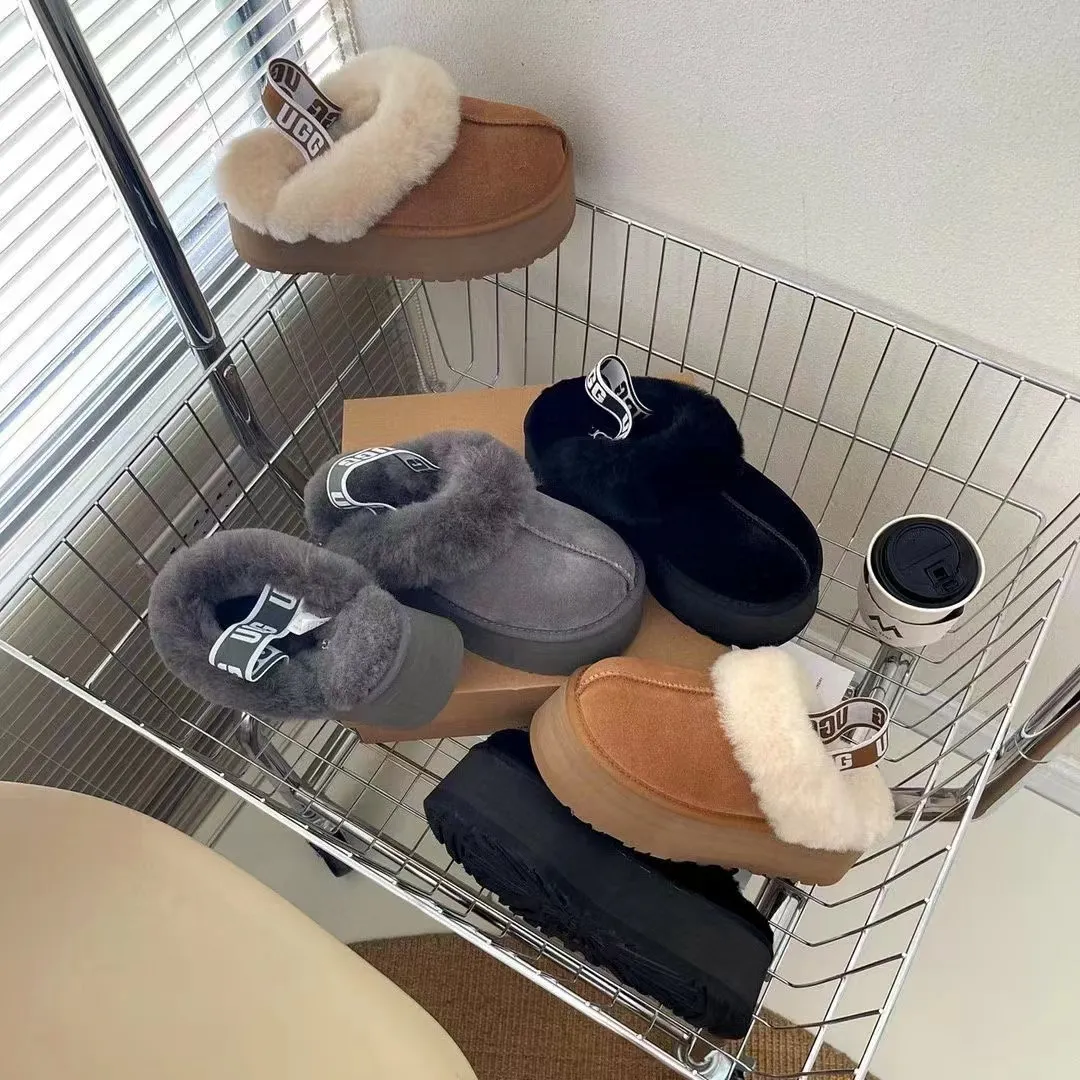 💰 480 UGG sheepskin all-in-one snow boots official website recommends 3474 5-layer 5 cm thick-soled slippers Color: Chocolate Mustard Black Gray Maroon Dusk Pink Size: 35-41